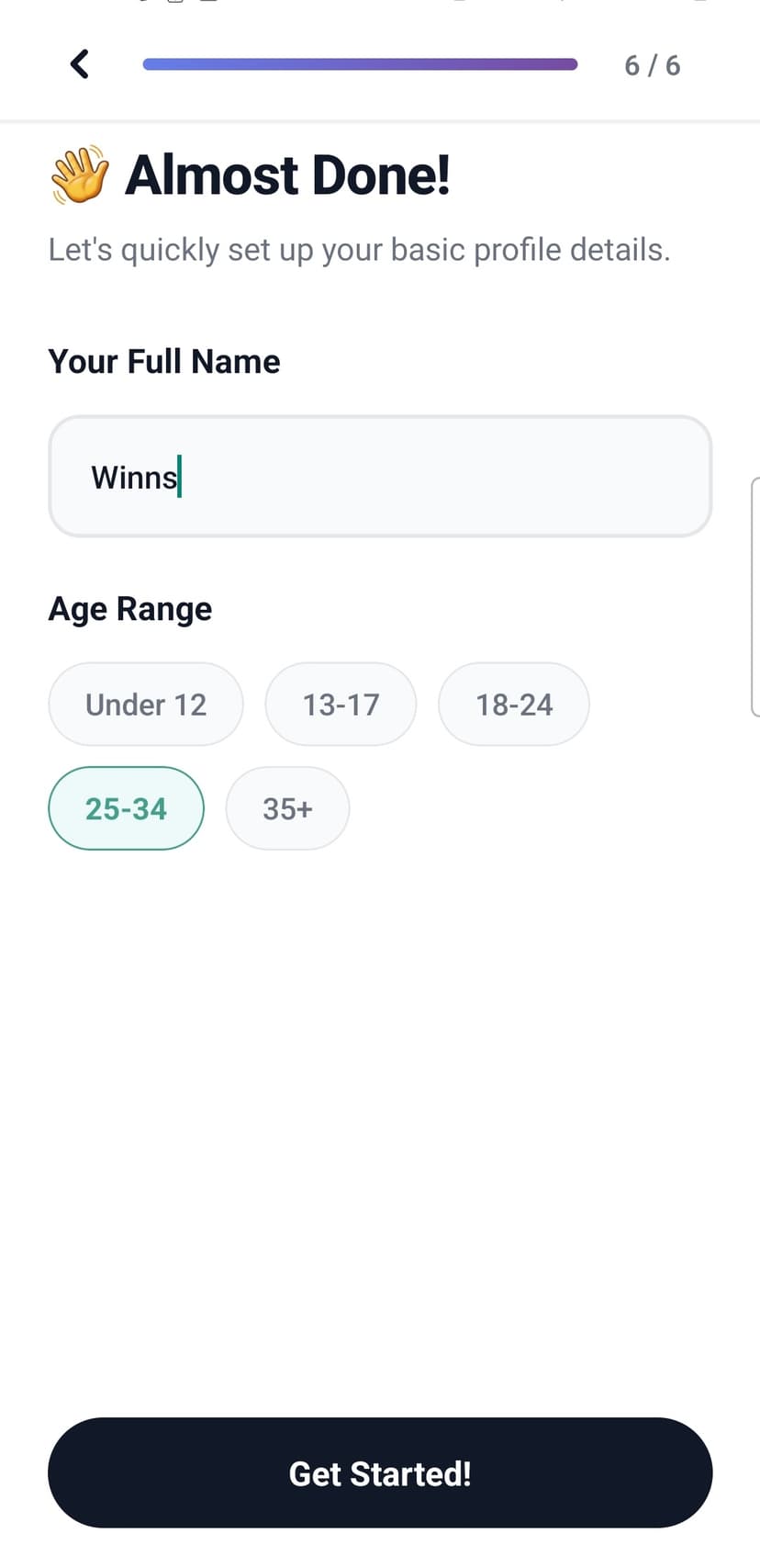Onboarding - Profile Setup