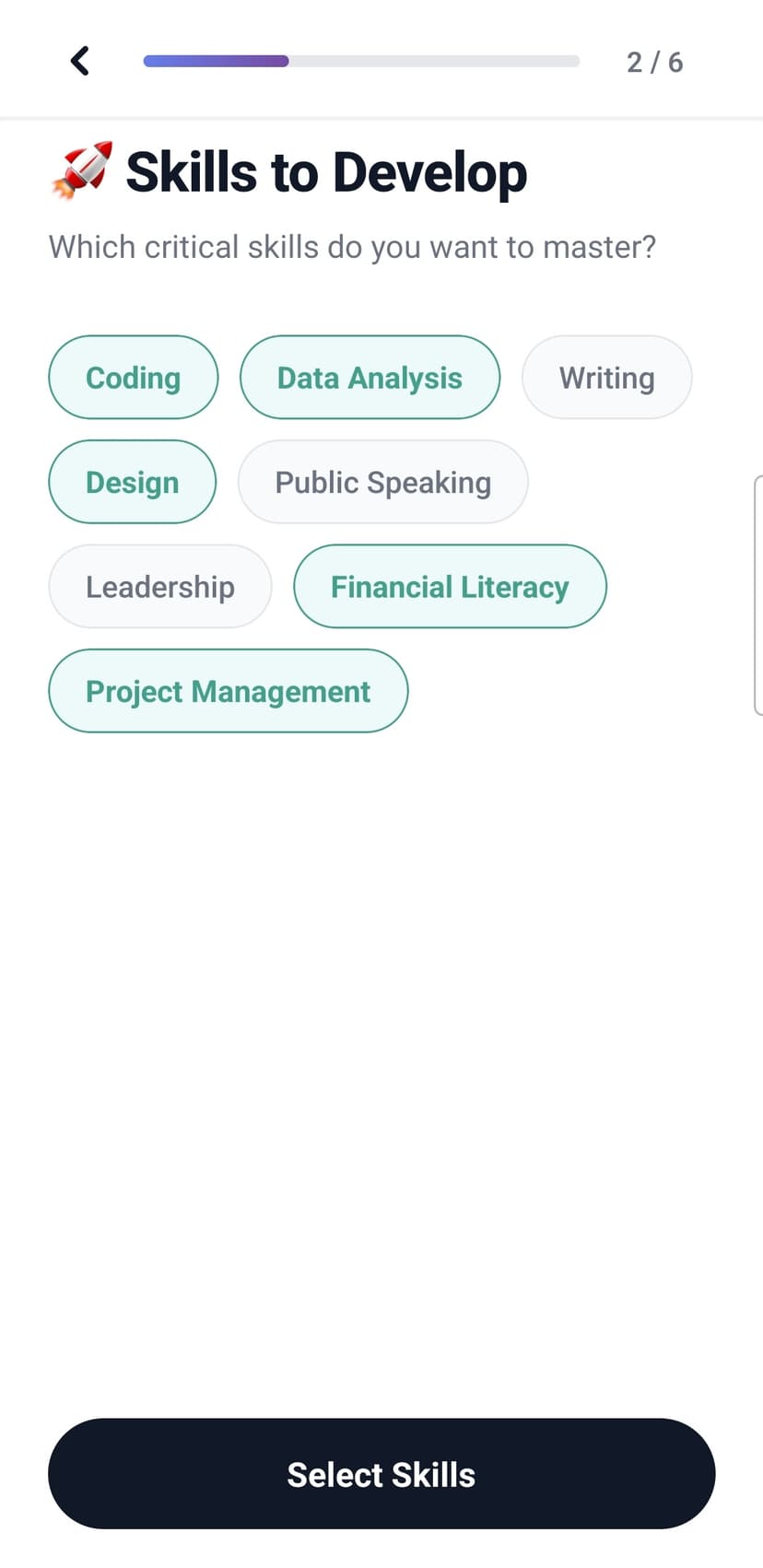 Onboarding - Step Two